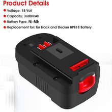 For 18V Black & Decker Battery Replacement | HPB18 4800mAh Ni-MH Battery