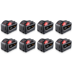 For Milwaukee 18V Battery 12Ah Replacemnt | M18 Batteries 8Pack