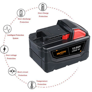 For Milwaukee 18V Battery 12Ah Replacemnt | M18 Batteries 8Pack