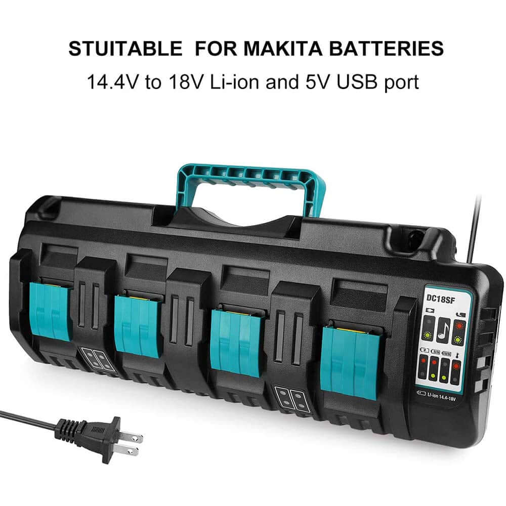 Pack Energie 4 batteries 18 V 6 Ah BL1860B + chargeur double DC18RD en  coffret MAKPAC III MAKITA 198091-4 - MAKITA - 198091-4