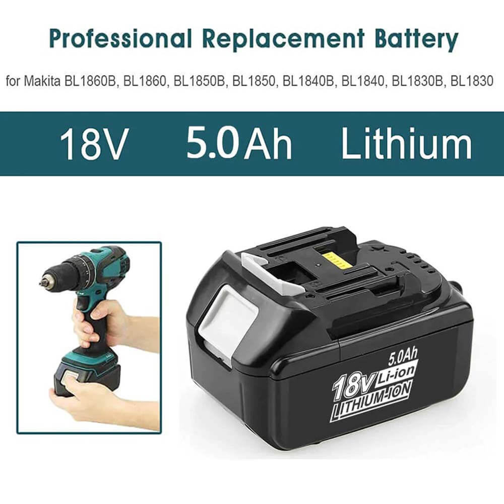18V 5AH BL1850 Batería de reemplazo para Makita 10 piezas/Compatible con  Makita 18V BL1830B BL1860B BL1820 LXT-400