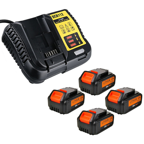 4 Pack For 28V 5.0Ah Dewalt DCB200 Battery Replacement For Dewalt Li Battery Factory Outlet