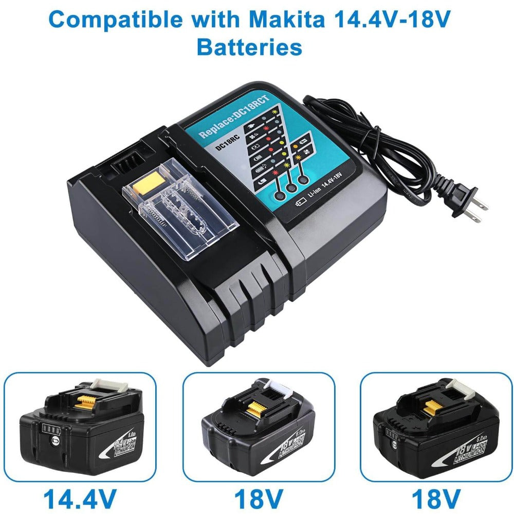 Chargeur compatible batterie Makita 14.4V-18V Li-ion